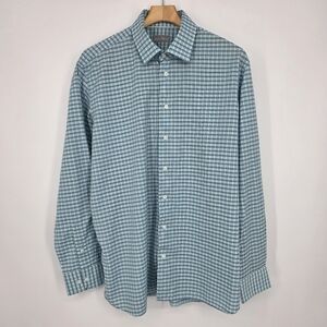 Toscano Firenze Men's Checkered Long Sleeve Shirt Blue XL.
